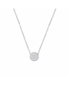 Female Plated 14K Gold Round Clavicle Chain 316L Stainless Steel Necklace 