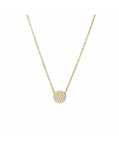 Female Plated 14K Gold Round Clavicle Chain 316L Stainless Steel Necklace 
