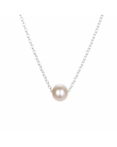 Female Stainless Steel Gold-Plated Clavicle Chain Necklace Simple Pearl Necklace 316L Jewelry