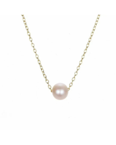 Female Stainless Steel Gold-Plated Clavicle Chain Necklace Simple Pearl Necklace 316L Jewelry