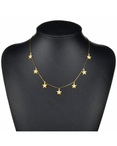 Female Stars Stainless Steel Sweater Clavicle Chain New Smooth Five-Pointed Star Necklace 