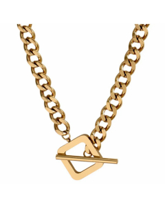 Fashion Plated 18K Gold Clavicle Chain Simple Titanium Steel Necklace 