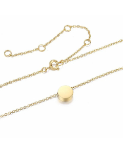 Fashion Female 316L Item Simple Round Pendant Stainless Steel Necklace 