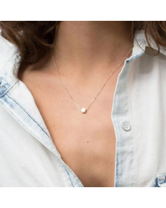Fashion Female 316L Item Simple Round Pendant Stainless Steel Necklace 