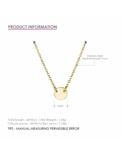 New Stainless Steel Necklace Simple Round Smooth Clavicle Chain Necklace 316L