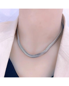 Retro Widened Thick Soft Snake Bone Chain Titanium Steel Necklace