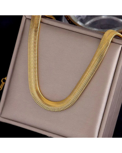 Retro Widened Thick Soft Snake Bone Chain Titanium Steel Necklace