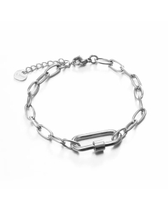 Simple Plated Gold Creative Carabiner Stainless Steel Necklace