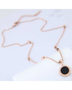 Fashion Geometric Roman Numerals Titanium Steel Necklace Wholesale