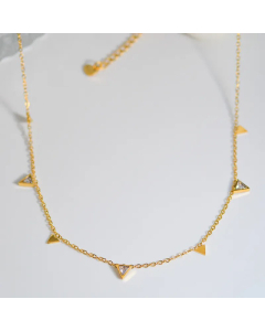 Simple Triangle Zircon Fragment Necklace Stainless Steel Necklace