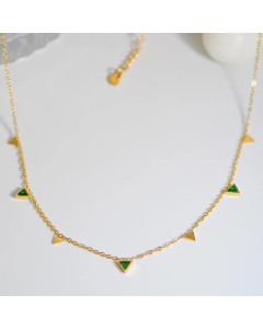 Simple Triangle Zircon Fragment Necklace Stainless Steel Necklace