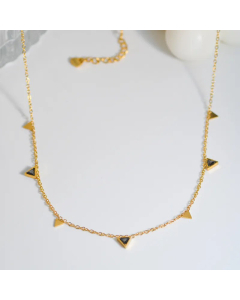 Simple Triangle Zircon Fragment Necklace Stainless Steel Necklace