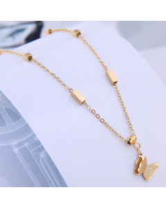 Fashion Butterfly Titanium Steel Single Layer Necklace Wholesale