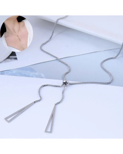 Wholesale Fashion Triangle Titanium Steel Box Chain Necklace 