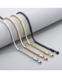 Fashion Snake Bone Chain Titanium Steel Simple Geometric Square Necklace