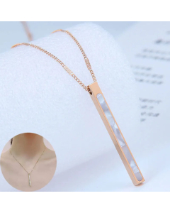 Korean Fashion Sweet Concise Vertical Rectangular Necklace
