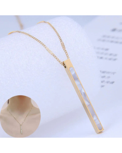 Korean Fashion Sweet Concise Vertical Rectangular Necklace