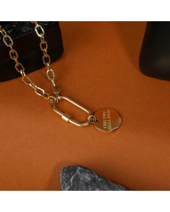 Fashion Collarbone Chain New Stainless Steel Geometric Carabiner Pendant
