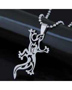 Fashion Animal Stainless Steel Hollow Gecko Necklace