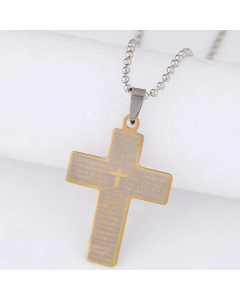Fashion Letter Cross Stainless Steel Necklace Wholesale
