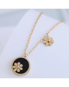 Fashion Round Daisy Necklace Titanium Steel