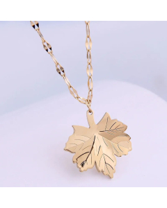 Korean Fashion Maple Leaf Necklace Titanium Steel