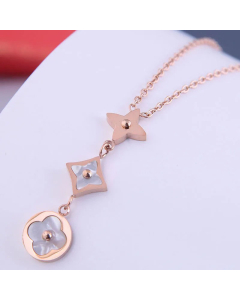 Korean Fashion Flower Necklace Star Stainless Steel