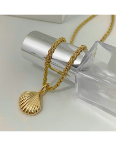 Fashion Ethnic Style Jewelry Accessories Personalized Shell Scallop Pendant Necklace 
