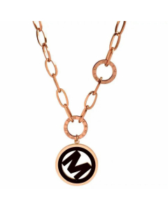 Fashion Simple M Letter Pendant Stainless Steel Necklace