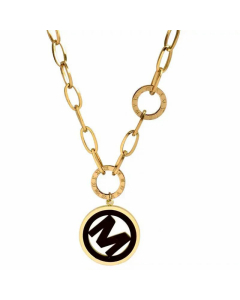 Fashion Simple M Letter Pendant Stainless Steel Necklace