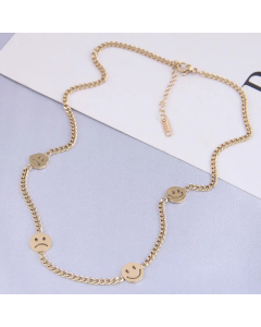 Fashion Simple Smiling Face Necklace Titanium Steel