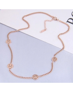Fashion Simple Smiling Face Necklace Titanium Steel