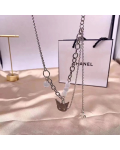 Fashion Kuromi Reflective Pearl Necklace Female Stitching Hip Hop Clavicle Chain