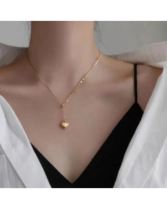 Female 18K Gold Clavicle Fashion Exquisite Peach Heart Necklace Trend Adjustable Necklace