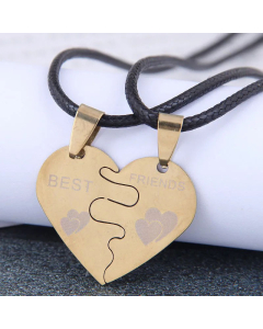 Korean Fashion Hip-Hop Simple Love Heart Stainless Steel Couple Wax Rope Necklace