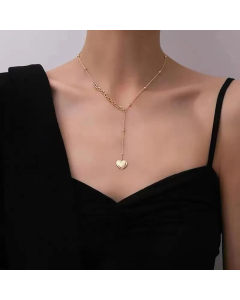 Korean Simple Clavicle Chain Temperament Heart Stainless Steel Necklace