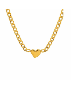 Fashion 18K Gold Clavicle Chain Heart-Shaped Pendant Titanium Steel 
