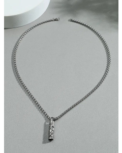 Retro Domineering Bullet Head Titanium Steel Punk Accessories Star Of David Trendy Men Necklace 