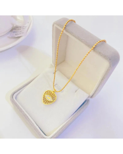 Fashion Plated 18K Gold Devil's Eye Heart-Shaped Titanium Steel Necklace