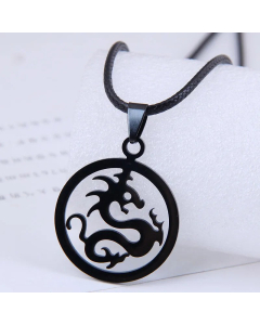 Korean Fashion Metal Simple Auspicious Loong Personality Necklace Stainless Steel