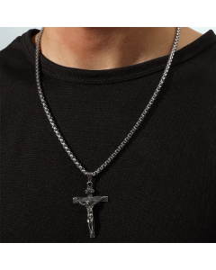 Colorza Pendant Hip Hop Hipster Street Personality Cross Titanium Steel Necklace
