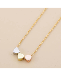 New Cute Stainless Steel Three Heart Pendent Geometric Necklace