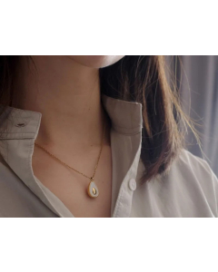 18K Gold Plated Shell Avocado Fruit Titanium Steel Necklace