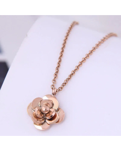 Wholesale Colorza Korean Rose Pendent Titanium Steel Necklace 