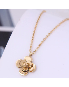 Wholesale Colorza Korean Rose Pendent Titanium Steel Necklace 
