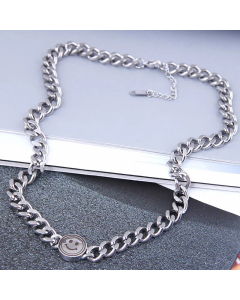 Wholesale Colorza Fashion Metal Smiley Titanium Steel Necklace 