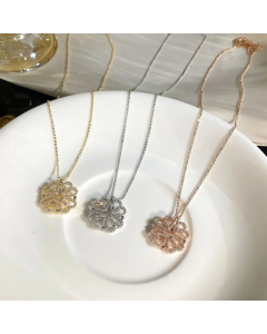 Heart-Moving Four-Leaf Clover Pendant Fashionable Multi-Wear Micro-Encrusted Zircon Pendant Necklace
