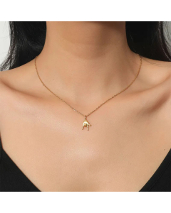 Wholesale Fashion Gesture Pendent Titanium Steel Clavicle Chain Colorza