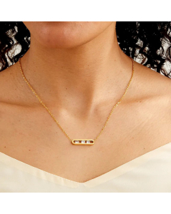 Fashion Personality Simple And Versatile New Jewelry Zircon Long Hollow Collarbone Stainless Steel Necklace