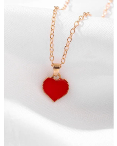 All-Match Does Not Fade Red Love Necklace Temperament Heart-Shaped Pendant Clavicle Chain Titanium Steel Necklace